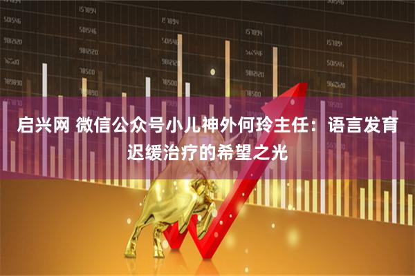 启兴网 微信公众号小儿神外何玲主任：语言发育迟缓治疗的希望之光